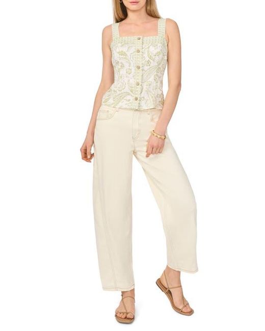 Vince Camuto White Button-Down Tank