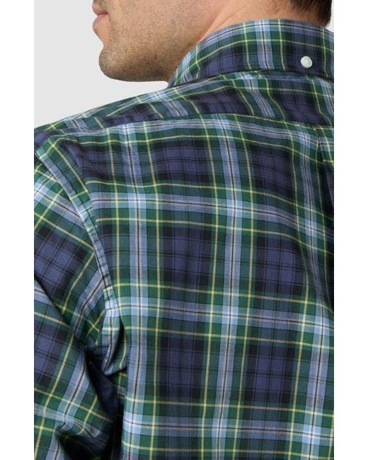 Sid Mashburn Blue Slim Fit Button-Down Shirt for men