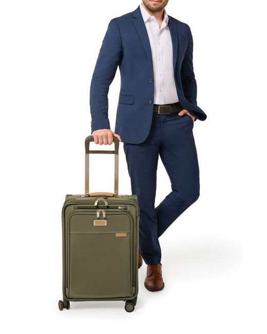 Briggs & Riley Green Baseline Essential 22-Inch Expandable Spinner Carry-On Bag for men