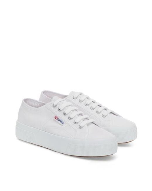 Superga White 2740 Platform Sneakers