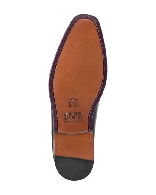 Johnston & Murphy Black Ashton Plain Toe Derby for men