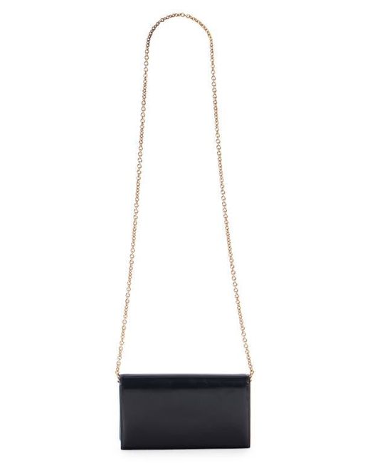 Chloé Blue Iconic Script Leather Wallet On A Chain
