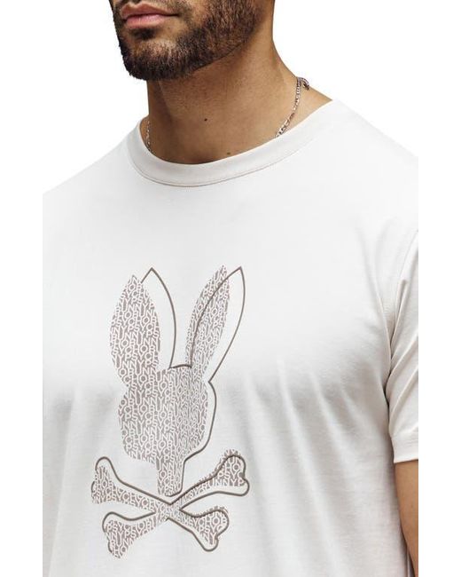 Psycho Bunny White Jasper Pima Cotton Graphic T-Shirt for men
