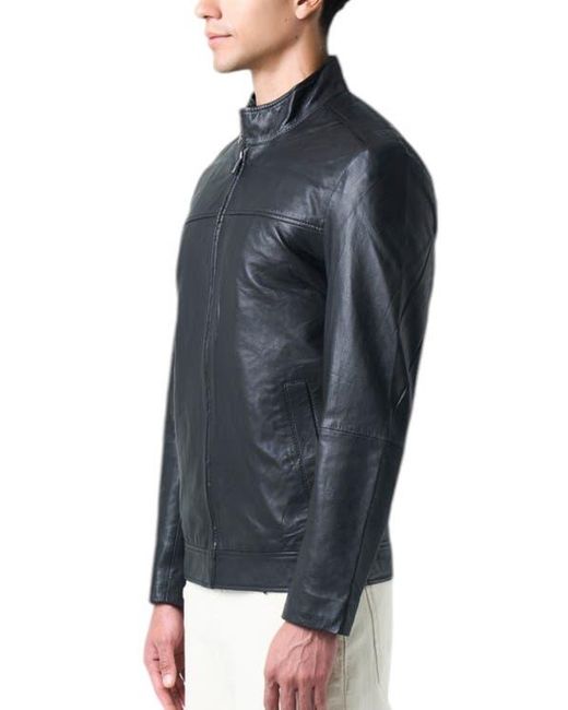Velez Blue Bosa Leather Jacket Semi-Loose Fit for men