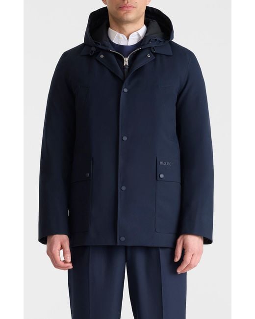 Mackage Blue Alec Hooded Jacket for men