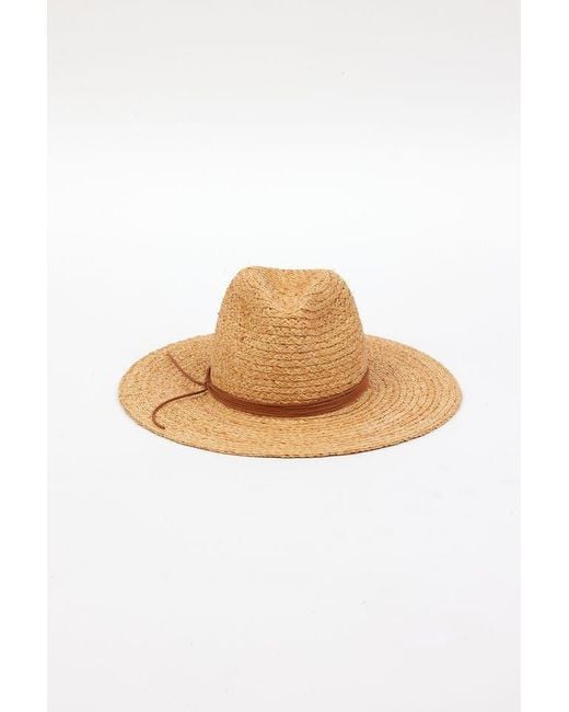Hat Attack White Raffia Braid Continental