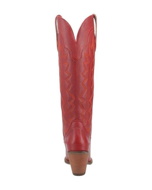 Dingo Red Knee High Western Boot