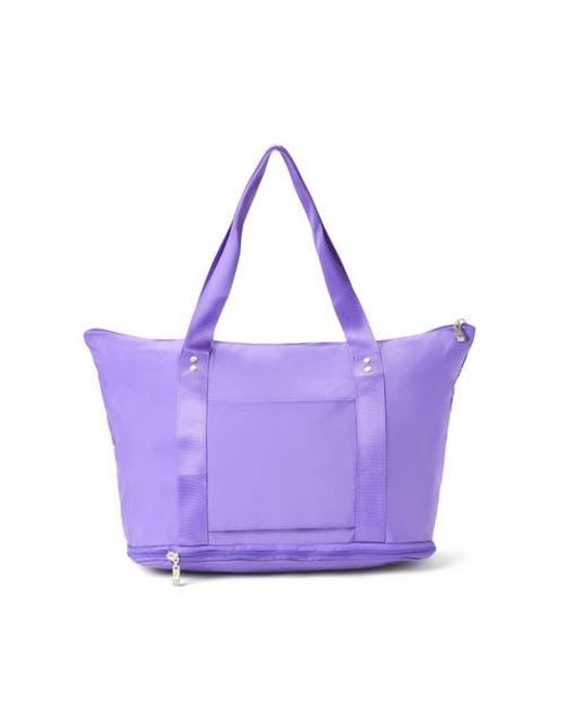 Baggallini Purple Carryall Expandable Packable Weekender Tote Bag