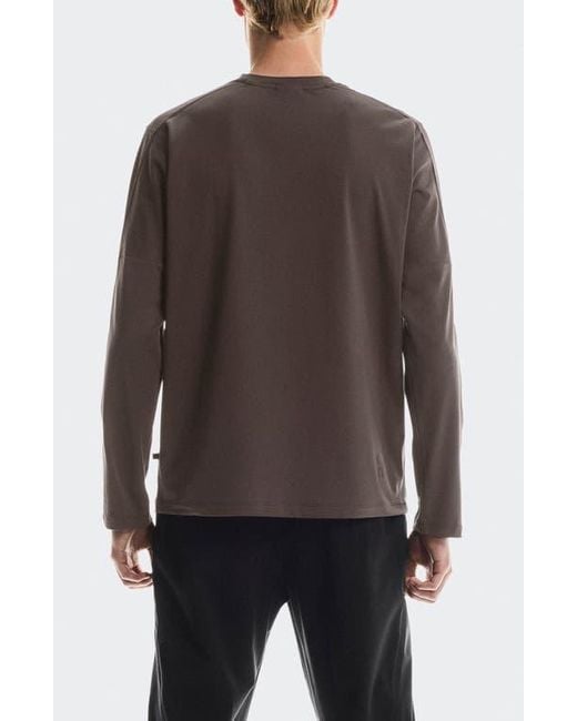 On Shoes Brown Focus Lg Sleeve Pima Cott Blend T-Shirt for men