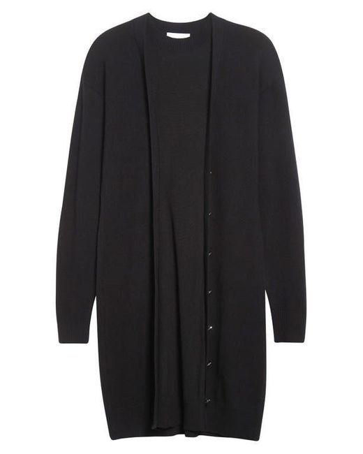 Rabanne Black Layered Look Wool Blend Sweater Dress