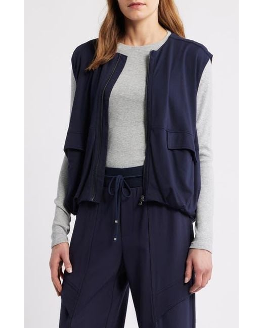 Wit & Wisdom Blue Knit Zip-Up Vest