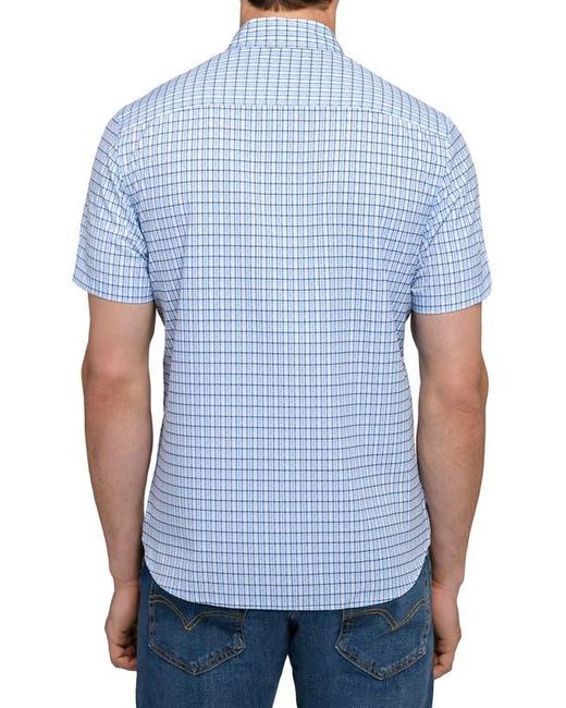 Con.struct Blue Plaid Woven Short Sleeve Basic for men