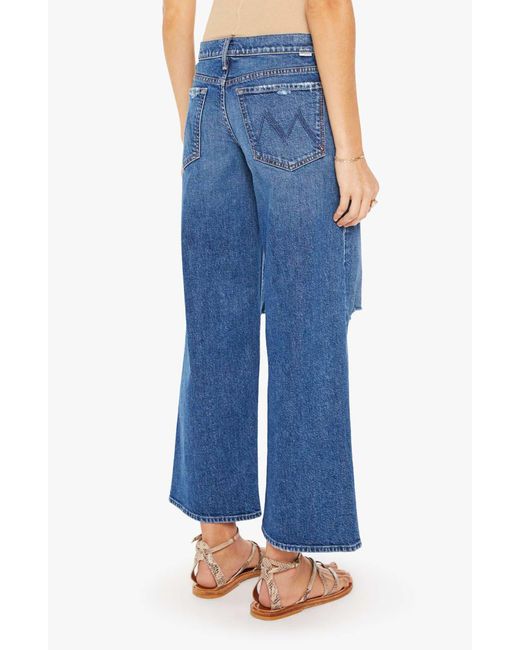 Mother Blue The Down Low Spinner Hover Ripped Ankle Jeans