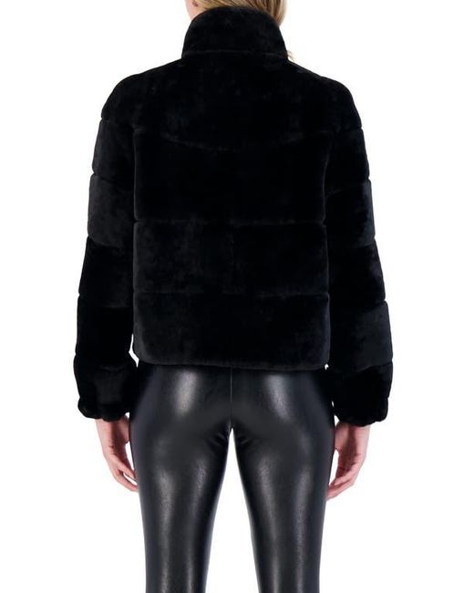 Gorski Black Genuine Shearling Horizontal Zip Jacket
