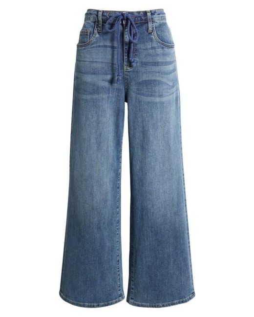 HINT OF BLU Blue Mighty Drawstring High Waist Wide Leg Jeans