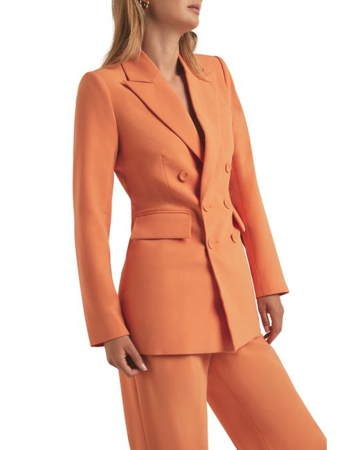 FAVORITE DAUGHTER Orange The Phoebe Double Breasted Jacket