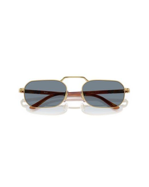 Persol Blue 57Mm Polarized Rectangular Sunglasses for men