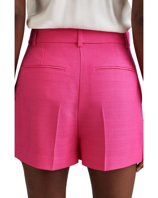 Reiss Pink Hewey Flat Front Shorts
