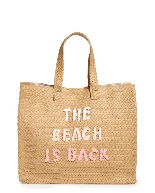 BTB Los Angeles The Beach Is Back Straw Tote in Natural Lyst