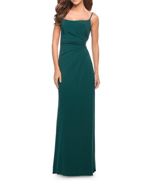 La Femme Women's Green Prom Dress With Side Cut Out And High Side Slit -  hulwithkids.com