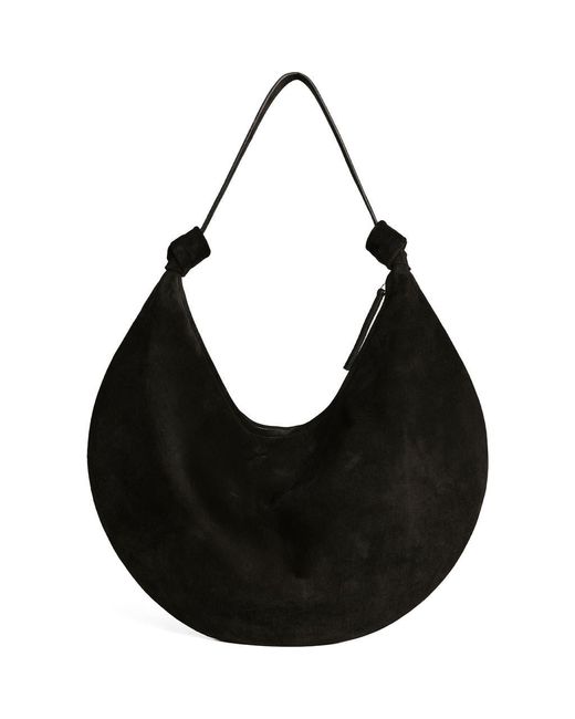 Reformation Black Rhea Suede Hobo Bag