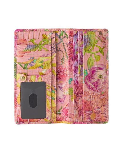 Brahmin Pink Ady Embossed Leather Continental Wallet