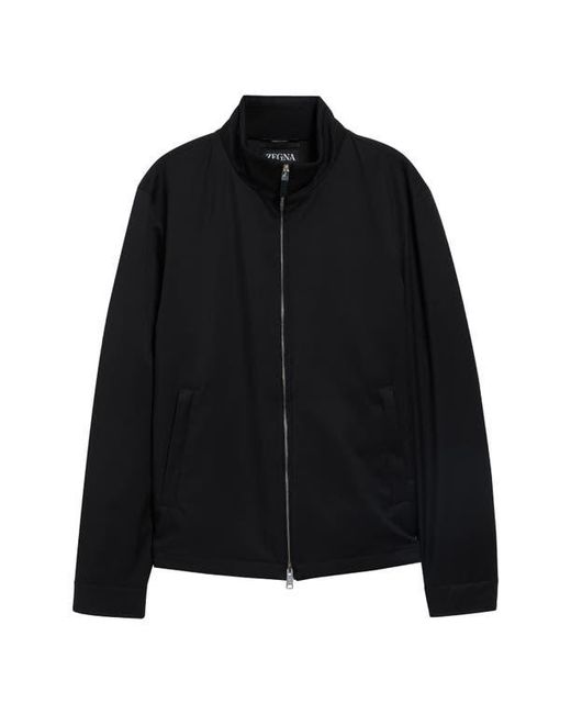 Zegna Black Stand Collar Jacket for men