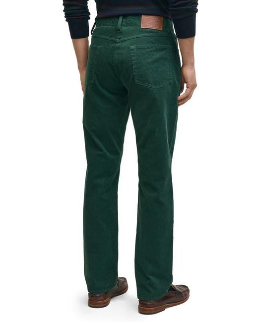 Brooks Brothers Green Cotton Stretch Corduroy Pants for men