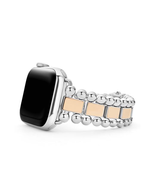 Lagos White Caviar Two-tone Apple Watch Band & Bracelet Set