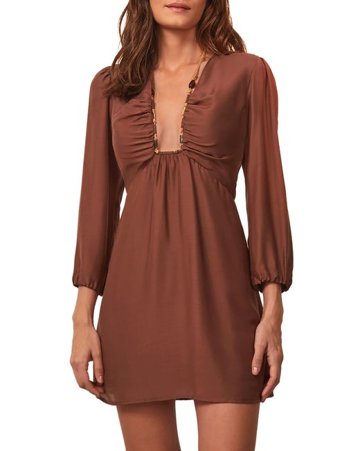 ViX Brown Long Sleeve Cover-up Dress