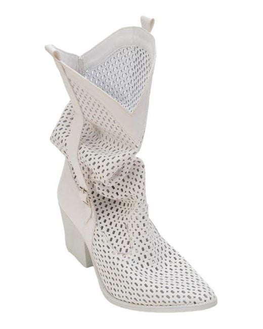Prologue Shoes White Larry Western Cut-Out Summer Boots