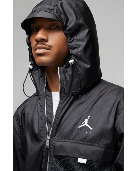 Nike Jordan Jumpman Hooded Ripstop Jacket in Black for Men Lyst