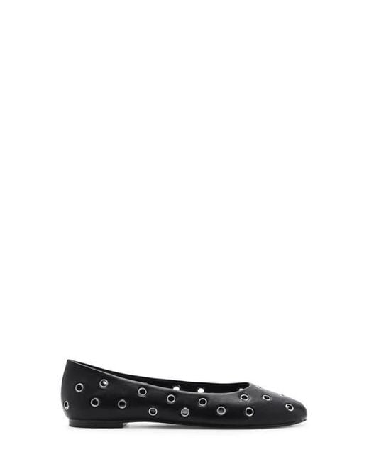 Mango Black Grommet Ballet Flat
