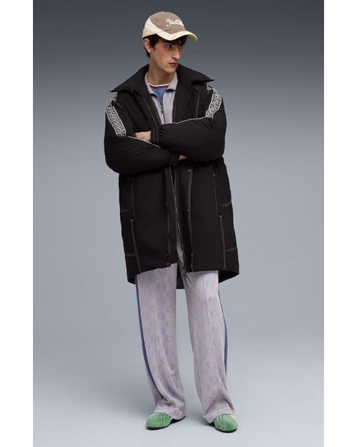PUMA Black X Kidsuper Long Hooded Nylon Puffern Jacket for men