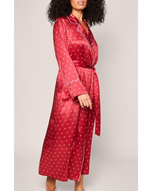 Petite Plume Red Mulberry Silk Robe