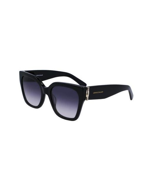 Longchamp Blue 55Mm Rectangular Sunglasses