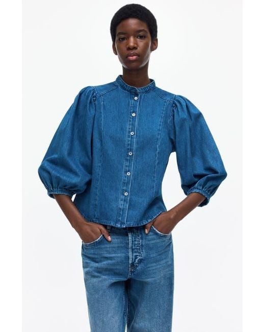 H&M Blue Denim Blouse