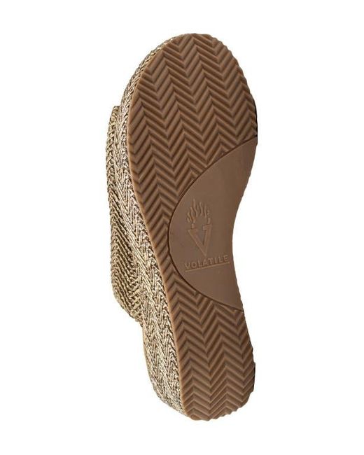 Volatile Raffia Volatile Canteen Water Resistant Raffia Wedge Platform Sandal in Brown ...