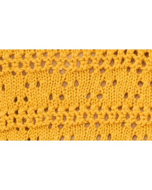 Halogen® Orange Openwork Sleeveless Sweater