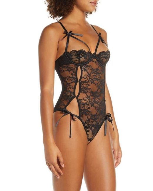 Oh La La Cheri Brown Zara Underwire Open Cup Open Gusset Lace Teddy