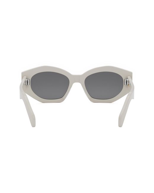Céline Gray Triomphe 55mm Oval Sunglasses