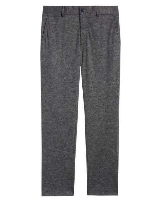 Bugatchi Gray Flat Front Knit Wool Blend Chinos for men