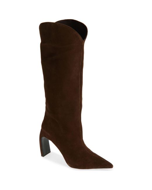 Jeffrey Campbell Brown Pinpoint Pointed Toe Knee High Boot