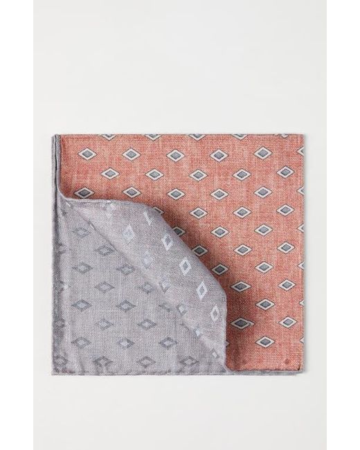 Brunello Cucinelli White Silk Pocket Square With Pattern for men