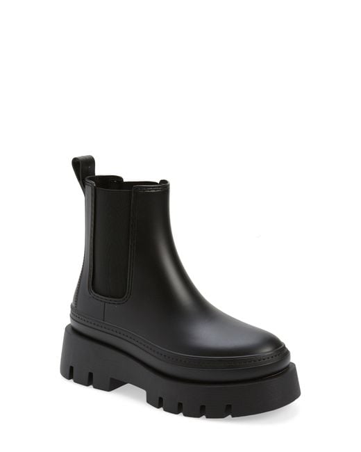 Jeffrey Campbell Black Rain-storm Platform Chelsea Boot