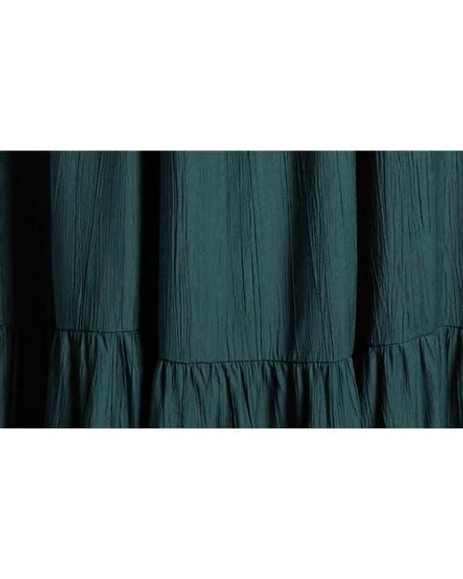 Treasure & Bond Green Crinkle Finish Flutter Sleeve Maxi Dress