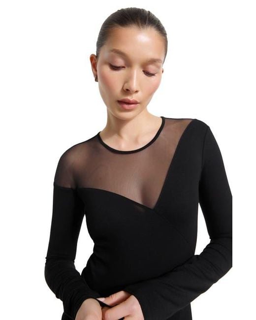 MARCELLA Black Charli Mesh Top
