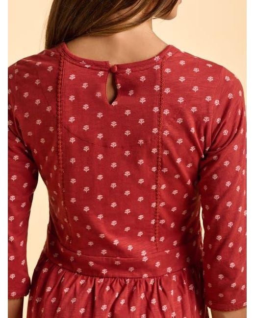 Brakeburn Freya 3/4 Sleeve Embroidered Midi Dress