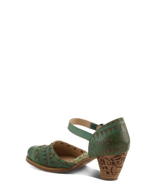 Spring Step Green Niobella Ankle Strap Pump