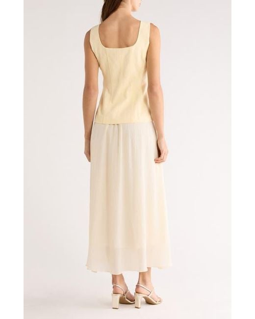 Moon River Sleeveless Two-Piece Dress in Natural | Lyst